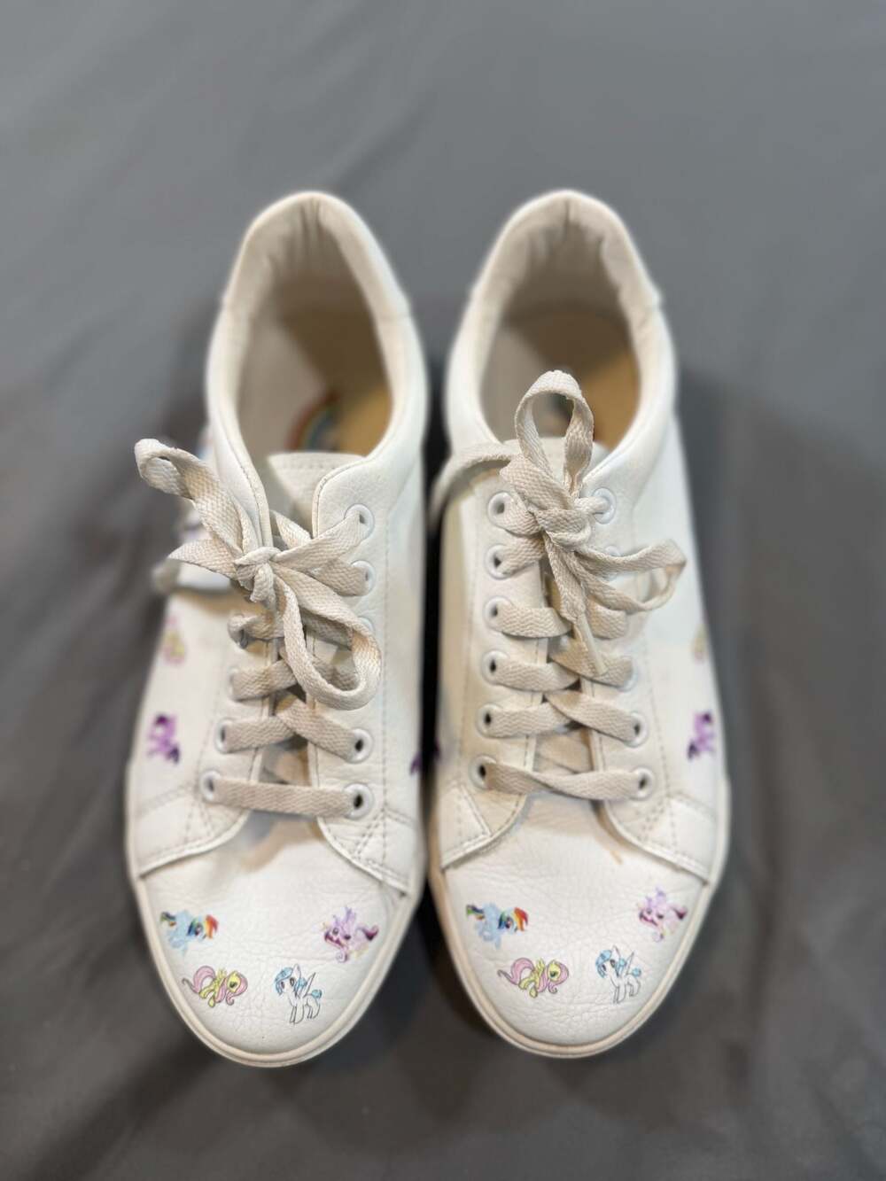 My Little Pony Womens Size 8 White Sneakers Rainbow Dash Fluttershy EU39